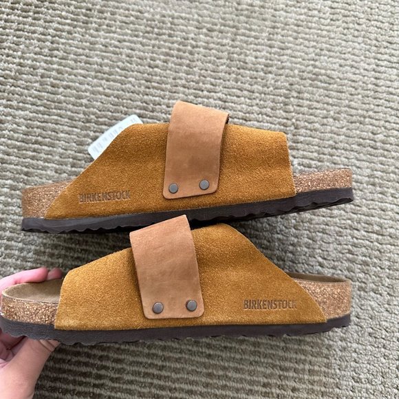 Birkenstock Kyoto Nubuck/Suede Leather in Mink - Picture 11 of 13